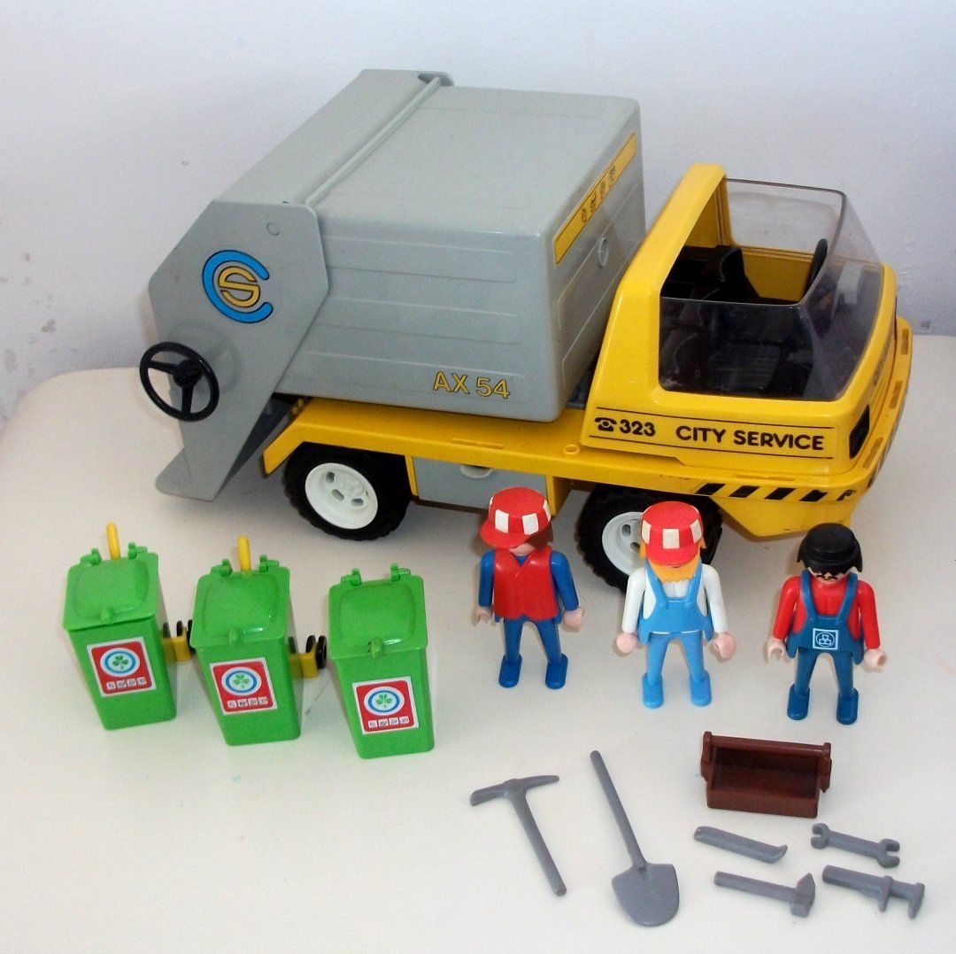 3780 Playmobil GARBAGE TRUCK with Bins, Crew and Tools (PL5) eBay