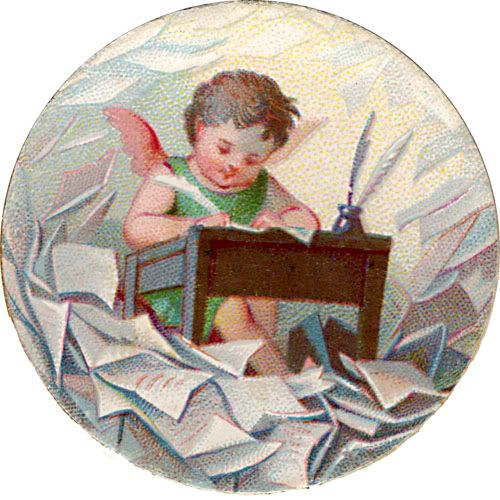 lady writing at her desk photo: Angel Child Writing tiny-angels-3.jpg