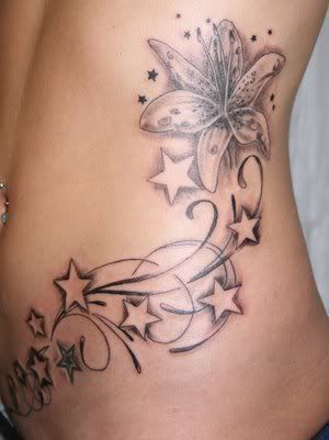 flower tattoo with stars. flower tattoo with stars. 100%