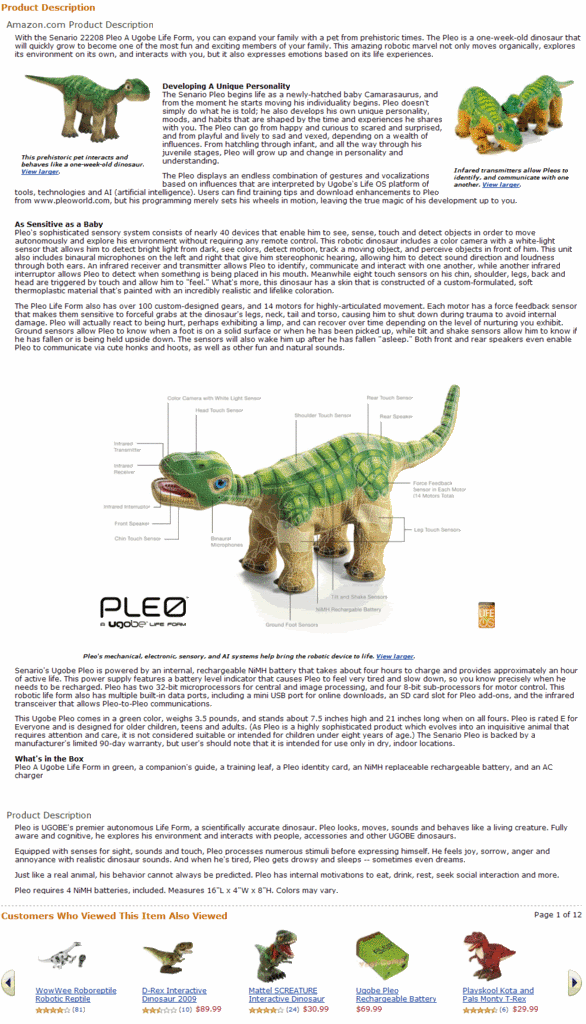 ugobe pleo robotic dinosaur